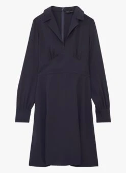 Tara Jarmon REMI - Robe Courte Col V Cintrée | Bleu -Place 4045610