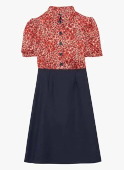 Tara Jarmon RUEVA - Robe Courte Imprimée En Coton | Rouge -Place 4045619