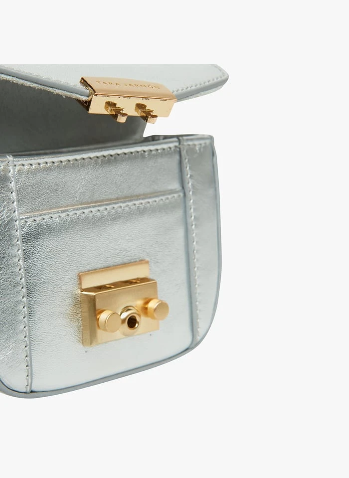 Tara Jarmon MICRO SARAH - Petit Sac Bandoulière En Cuir Métallique | Argent 3 Tara Jarmon MICRO SARAH - Petit Sac Bandoulière En Cuir Métallique | Argent – Image 3
