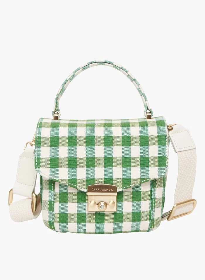 Tara Jarmon BABY SARAH - Sac Bandoulière à Carreaux En Viscose Mélangée | Kaki 1 Tara Jarmon BABY SARAH - Sac Bandoulière à Carreaux En Viscose Mélangée | Kaki
