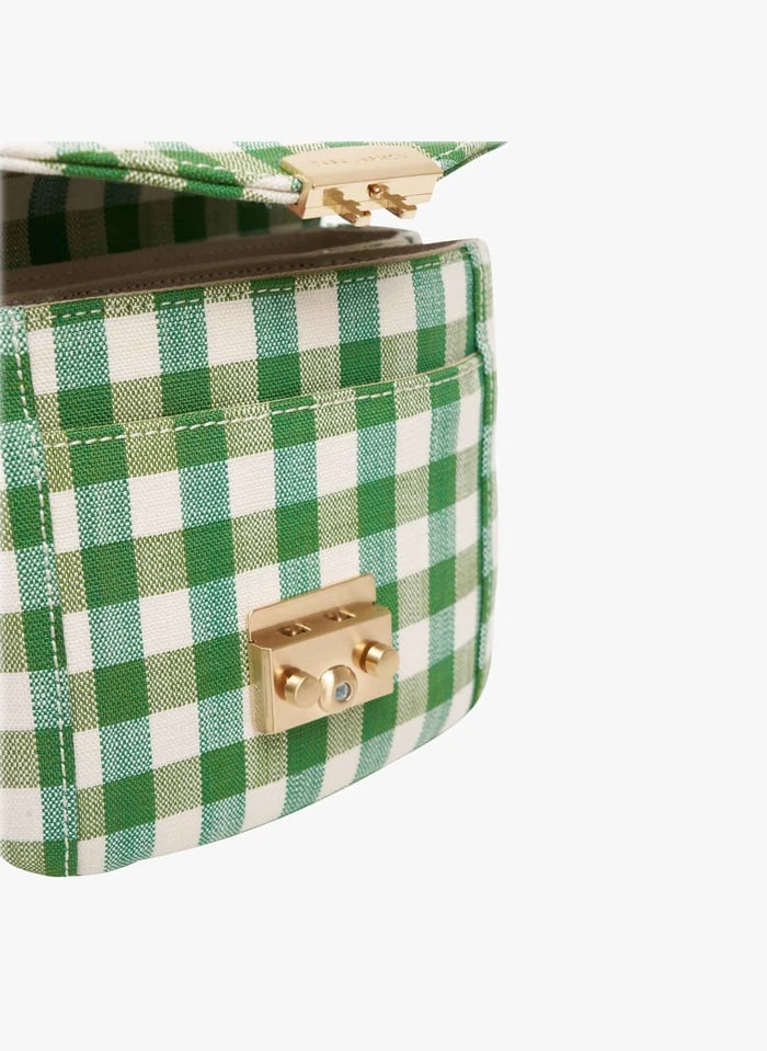 Tara Jarmon BABY SARAH - Sac Bandoulière à Carreaux En Viscose Mélangée | Kaki 3 Tara Jarmon BABY SARAH - Sac Bandoulière à Carreaux En Viscose Mélangée | Kaki – Image 3