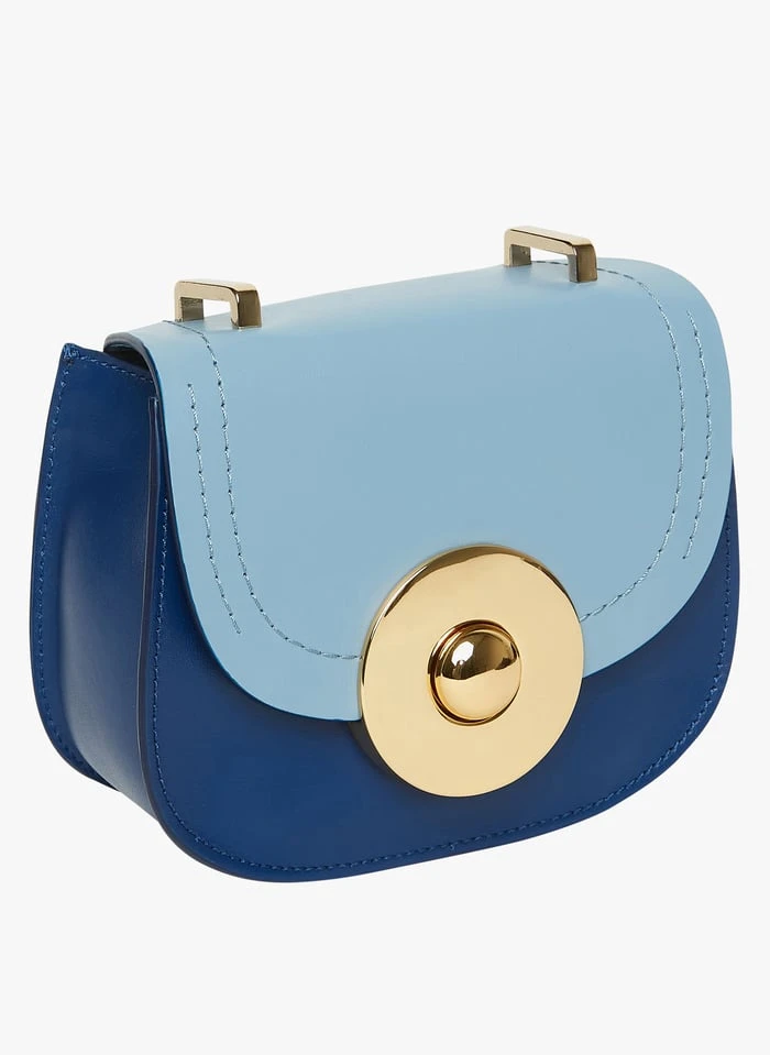 Tara Jarmon BABY FLORE - Sac Bandoulière à Rabat En Cuir | Bleu 2 Tara Jarmon BABY FLORE - Sac Bandoulière à Rabat En Cuir | Bleu – Image 2