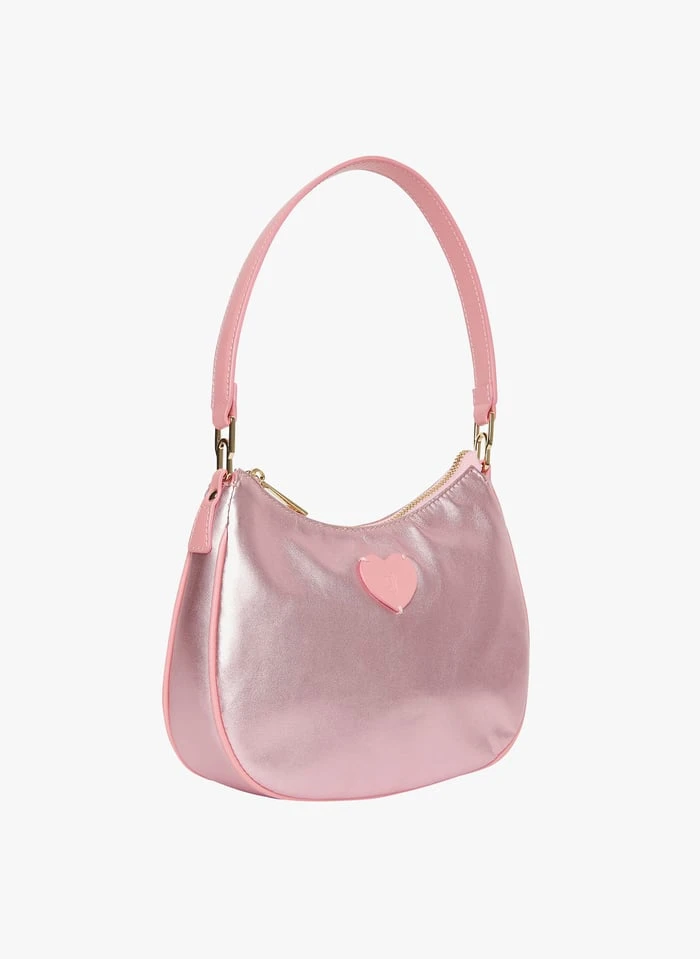 Tara Jarmon SELBY - Sac Baguette Métallique En Satin | Rose 2 Tara Jarmon SELBY - Sac Baguette Métallique En Satin | Rose – Image 2