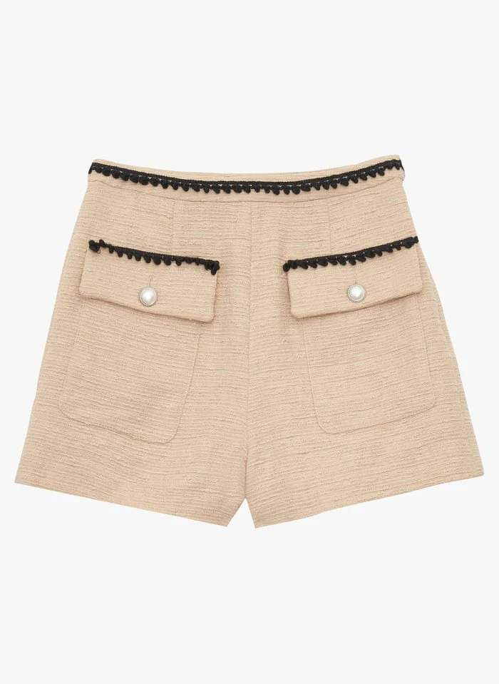 Tara Jarmon SOLEA - Short Droit En Tweed En Coton Mélangé | Beige 1 Tara Jarmon SOLEA - Short Droit En Tweed En Coton Mélangé | Beige