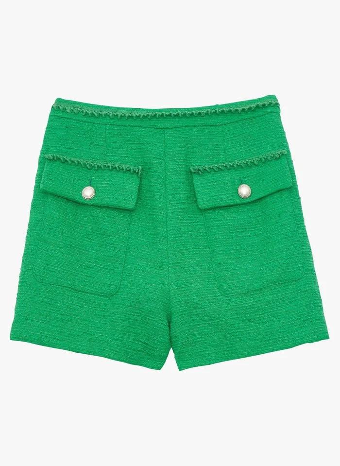 Tara Jarmon SOLEA - Short Droit En Tweed En Coton Mélangé | Vert 1 Tara Jarmon SOLEA - Short Droit En Tweed En Coton Mélangé | Vert