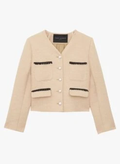 Tara Jarmon VERSAILLES - Blouson De Tailleur En Tweed En Coton Mélangé | Beige