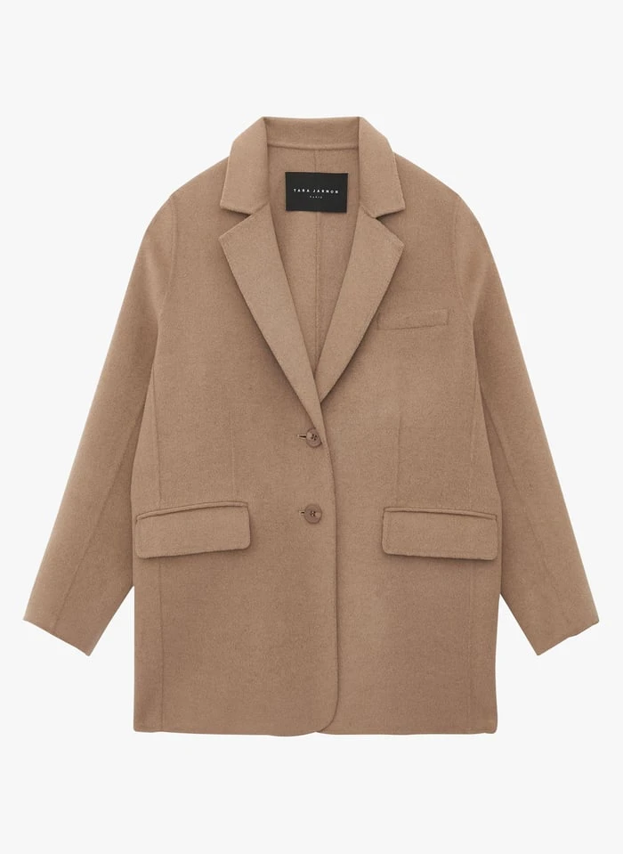 Tara Jarmon VIRGO - Veste Ample En Laine Mélangée | Beige 3 Tara Jarmon VIRGO - Veste Ample En Laine Mélangée | Beige – Image 3