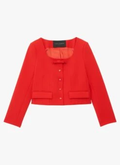 Tara Jarmon VERNIS - Veste Courte à Encolure Carrée | Rouge -Place 4045695
