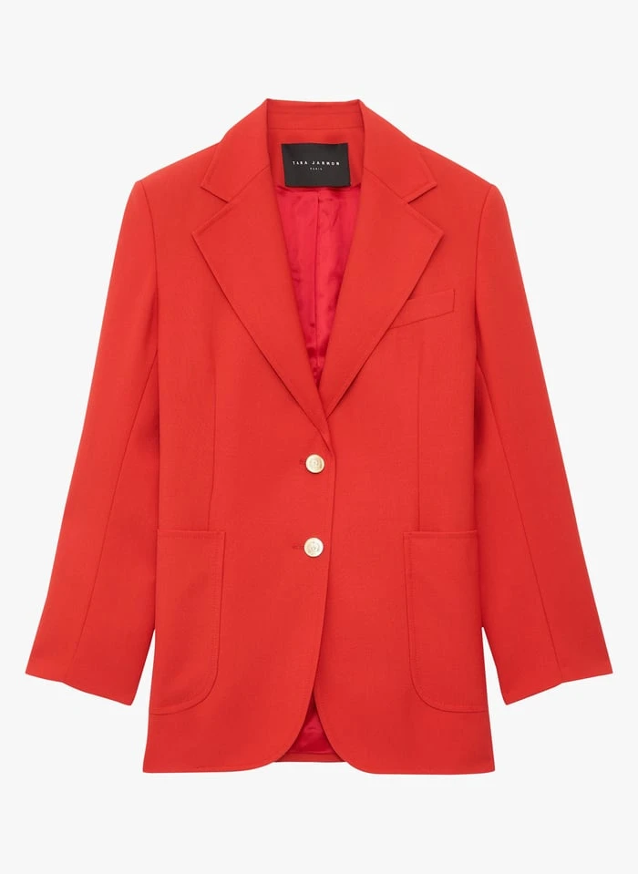 Tara Jarmon VENUS - Veste De Tailleur Esprit Retro | Rouge 3 Tara Jarmon VENUS - Veste De Tailleur Esprit Retro | Rouge – Image 3