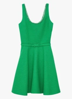 Tara Jarmon RITZ - Robe Courte Volantée En Coton Mélangé | Vert