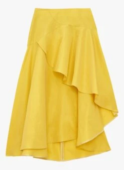 Tara Jarmon JAVIERA - Jupe Asymétrique Taille Haute | Jaune -Place 4103299