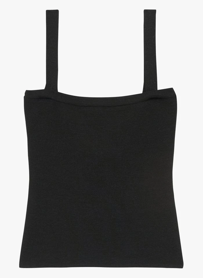 Tara Jarmon PENSEE - Top Moulant à Encolure Droite | Noir 3 Tara Jarmon PENSEE - Top Moulant à Encolure Droite | Noir – Image 3