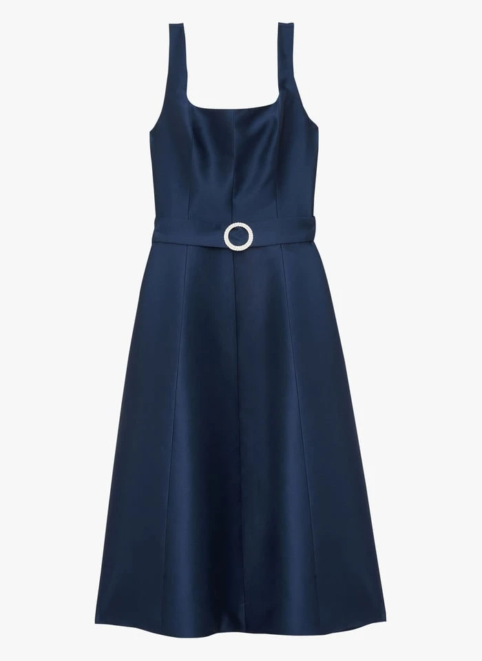 Tara Jarmon REGINA - Robe Midi En Satin | Bleu 2 Tara Jarmon REGINA - Robe Midi En Satin | Bleu – Image 2