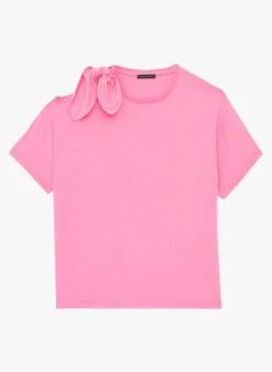 Tara Jarmon TARABOW - Tee-shirt à Noeud En Coton | Rose