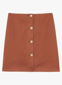 Tara Jarmon JAVANA - Jupe Courte Taille Haute | Marron -Place 4132332
