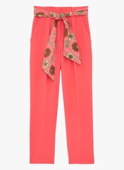 Tara Jarmon PAGA - Pantalon Carotte Taille Haute | Rose -Place 4132337