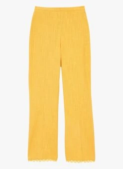 Tara Jarmon PEASI - Pantalon Droit En Coton | Jaune -Place 4132339