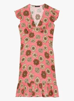 Tara Jarmon RAINEY - Robe Midi Col V Imprimée | Rose