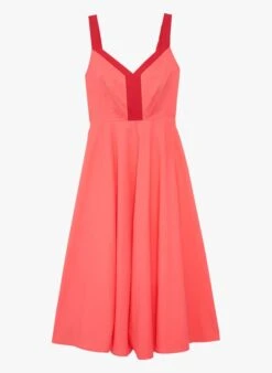 Tara Jarmon RYVALA - Robe Midi Col V En Coton Stretch | Rose