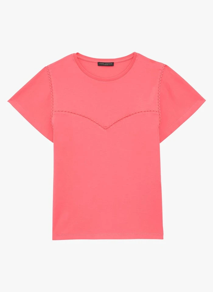 Tara Jarmon TARALOUA - Tee-shirt Col Rond En Coton | Rose 1 Tara Jarmon TARALOUA - Tee-shirt Col Rond En Coton | Rose