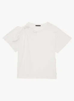 Tara Jarmon TARABOW - Tee-shirt à Noeud En Coton | Blanc -Place 4132373
