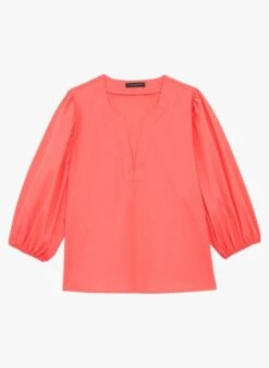 Tara Jarmon TANCREDI - Blouse à Manches Ballon En Coton Stretch | Rose -Place 4132375