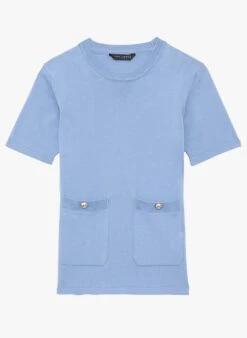 Tara Jarmon PONNA - Pull Col Rond En Coton | Bleu