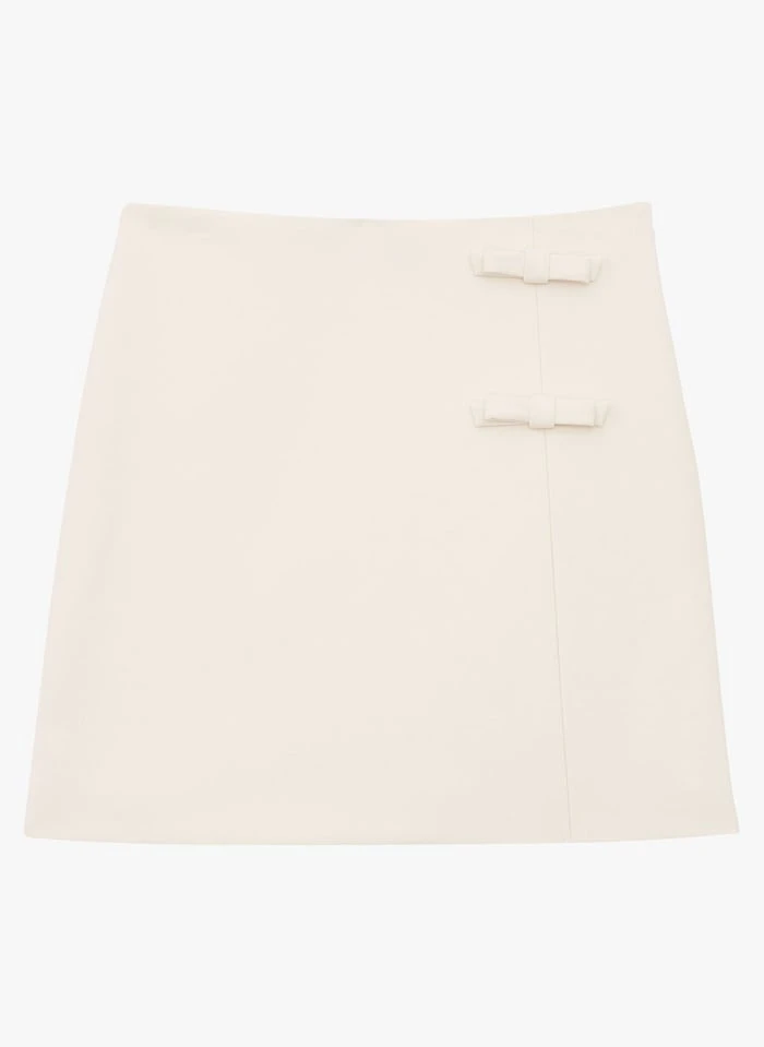 Tara Jarmon JEHONA - Jupe Courte En Toile Double | Blanc 3 Tara Jarmon JEHONA - Jupe Courte En Toile Double | Blanc – Image 3