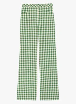 Tara Jarmon PROSPER - Pantalon Droit Imprimé Vichy | Kaki -Place 4188888