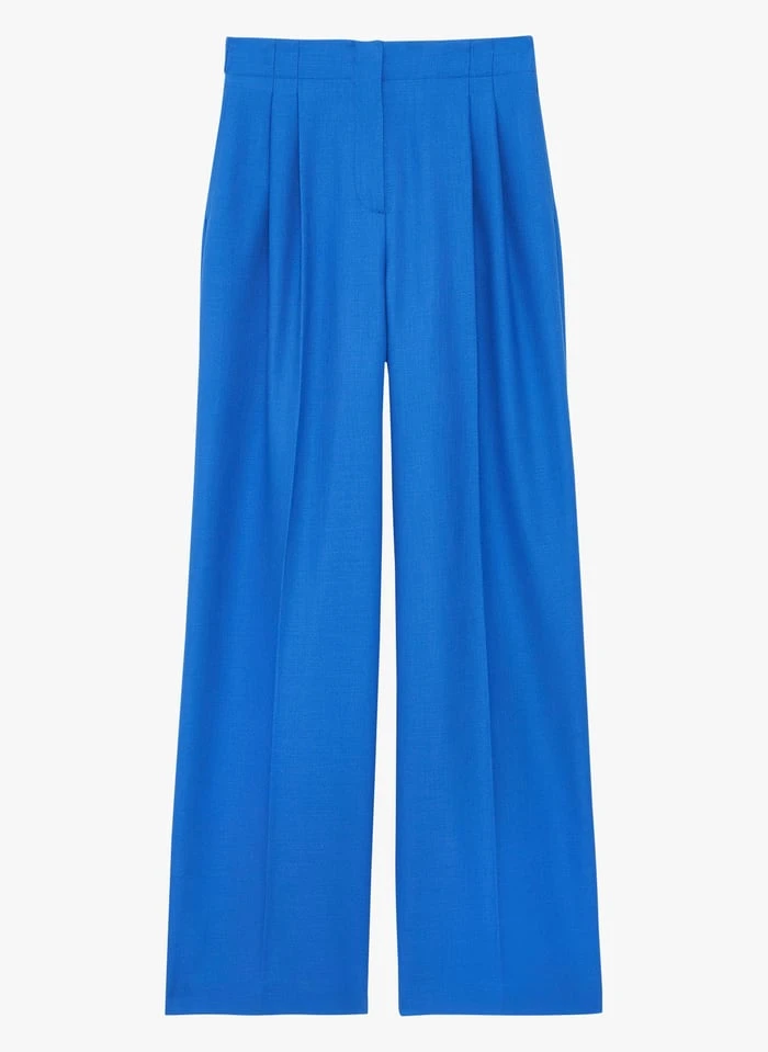 Tara Jarmon PARIGI - Pantalon Chino à Pinces En Viscose Mélangée | Bleu 3 Tara Jarmon PARIGI - Pantalon Chino à Pinces En Viscose Mélangée | Bleu – Image 3