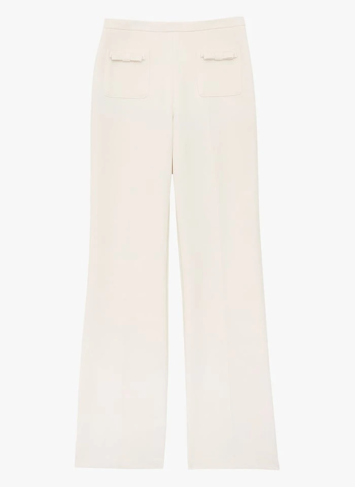 Tara Jarmon PERLITA - Pantalon Large En Toile Double | Blanc 3 Tara Jarmon PERLITA - Pantalon Large En Toile Double | Blanc – Image 3