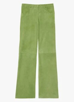 Tara Jarmon PROSPERI - Pantalon Flare En Cuir | Kaki -Place 4188896
