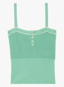 Tara Jarmon PAMELA - Pull à Bretelles En Coton Extrafin | Vert -Place 4188897