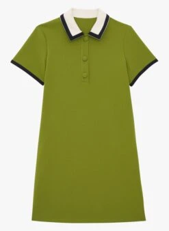 Tara Jarmon RITOURNELLE - Robe Polo Courte à Col Polo | Kaki 6 Tara Jarmon RITOURNELLE - Robe Polo Courte à Col Polo | Kaki -Place 4188903