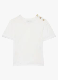 Tara Jarmon TAMPA - T-shirt Col Rond En Coton | Blanc -Place 4188924
