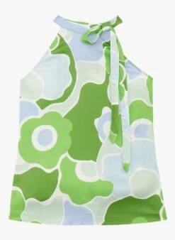 Tara Jarmon TIERRI - Blouse Sans Manches Imprimée En Viscose | Vert -Place 4188927