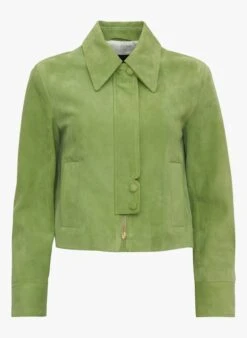 Tara Jarmon VALENTE - Veste Col Classique En Cuir | Kaki -Place 4219847