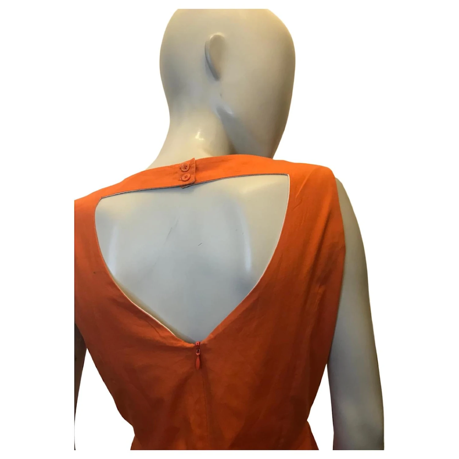 Robe Ouverte Dans Le Dos Tara Jarmon Orange 4 Robe Ouverte Dans Le Dos Tara Jarmon Orange – Image 4