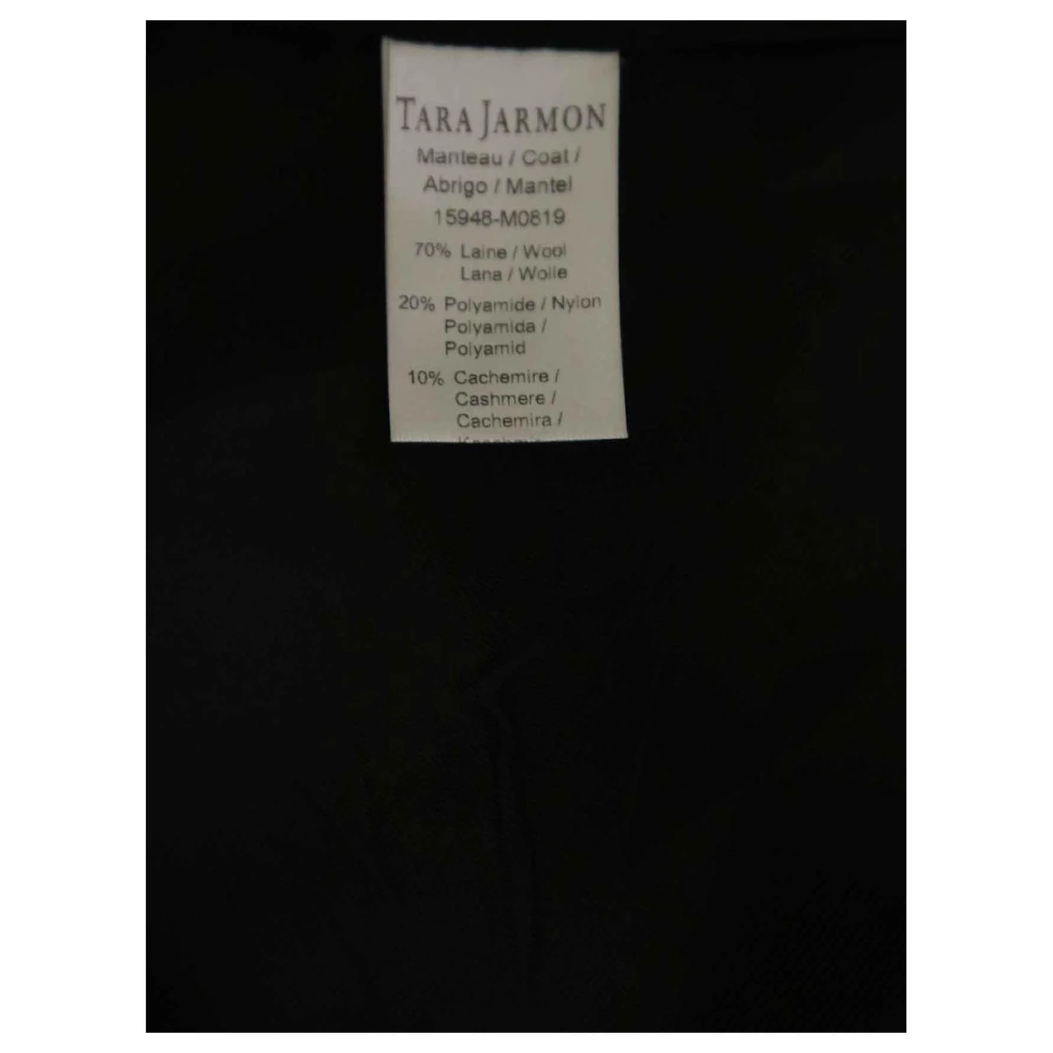 Manteau Tara Jarmon 42 Noir 6 Manteau Tara Jarmon 42 Noir – Image 6