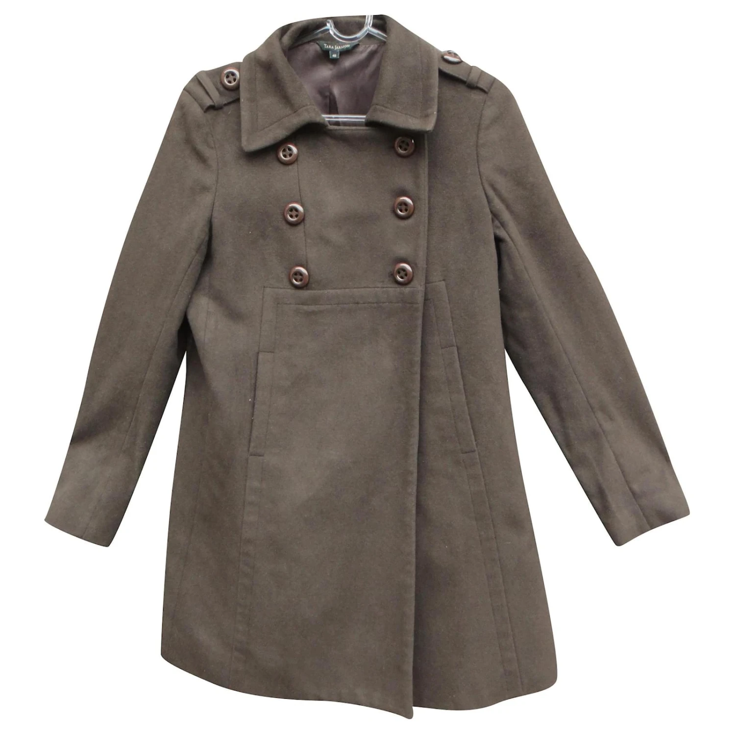 Manteau Tara Jarmon T 40 Marron Foncé 1 Manteau Tara Jarmon T 40 Marron Foncé